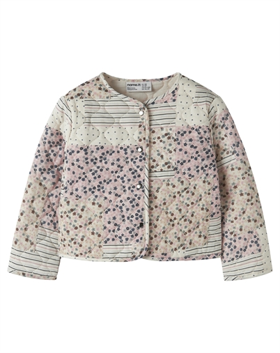 Name It - NMFLena Quilt Shacket Jacke - Antique White